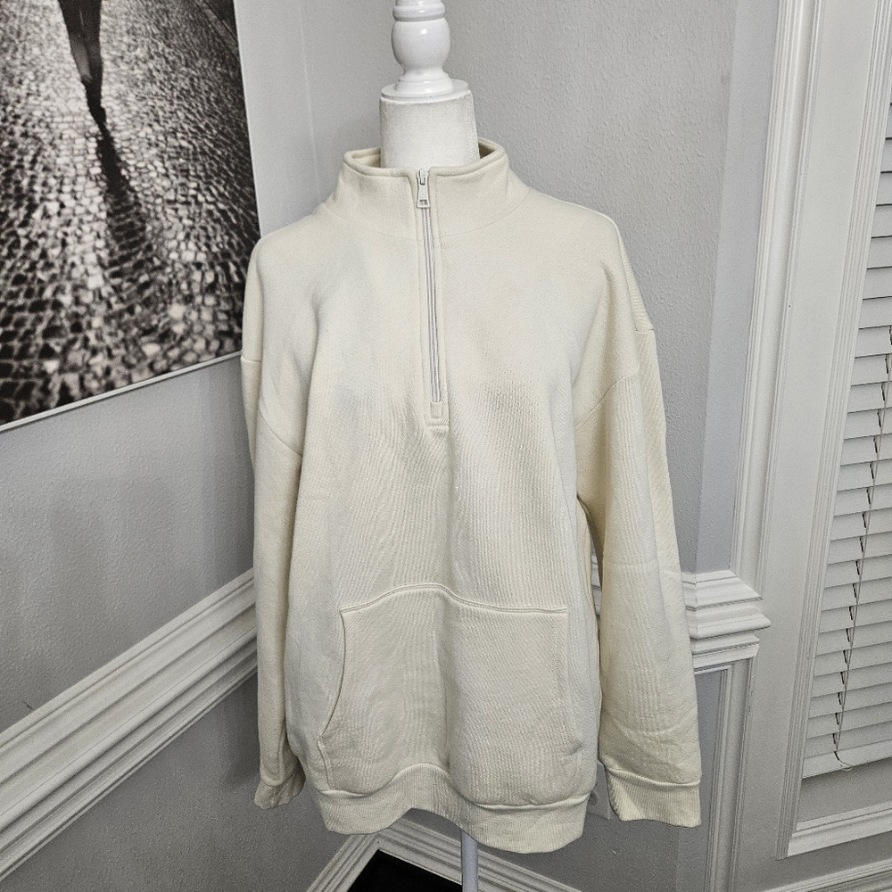 Beyond Yoga cream pullover sweater half zip XL - Picture 6 of 12